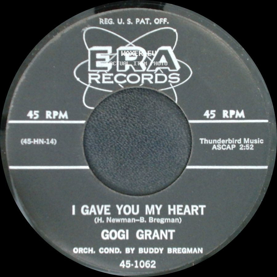 Gogi Grant - I Don't Want To Walk Without You / I Gave You My Heart side B