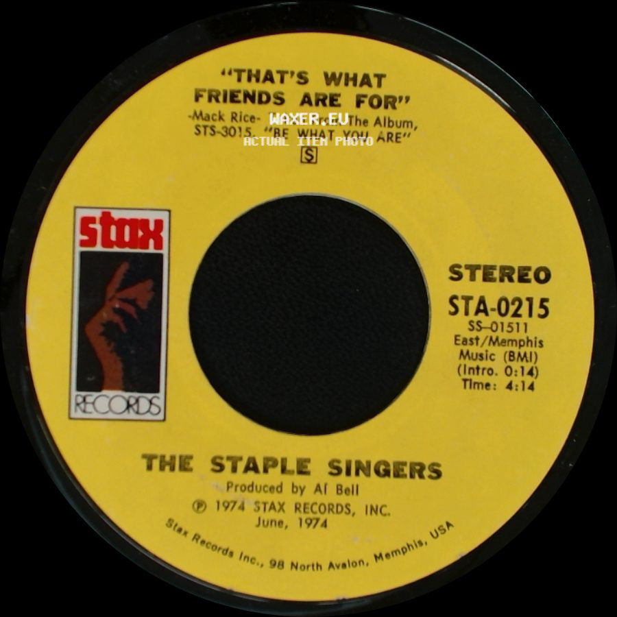 The Staple Singers - That's What Friends Are For / City In The Sky side A