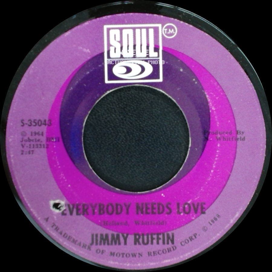Jimmy Ruffin - Everybody Needs Love / I'll Say Forever My Love side A
