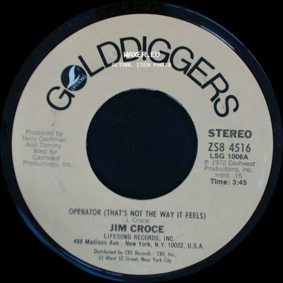 Jim Croce - One Less Set Of Footsteps / Operator (That's Not The Way It Feels) side B