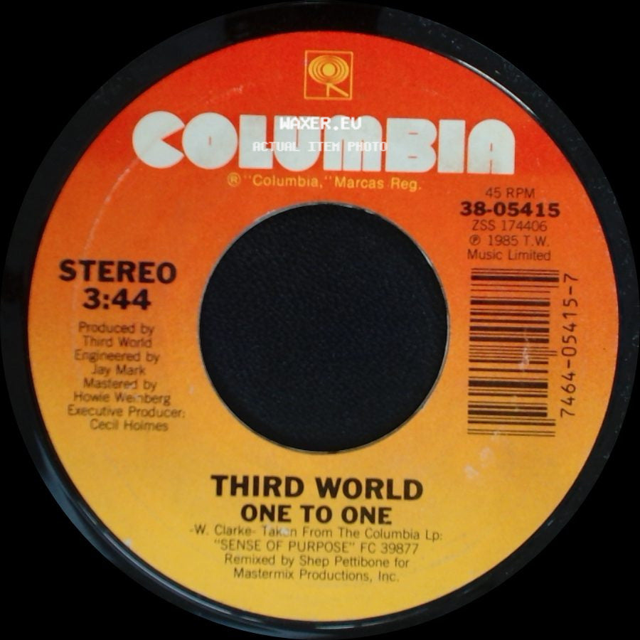Third World - Reggae Jam Boogie / One To One side B