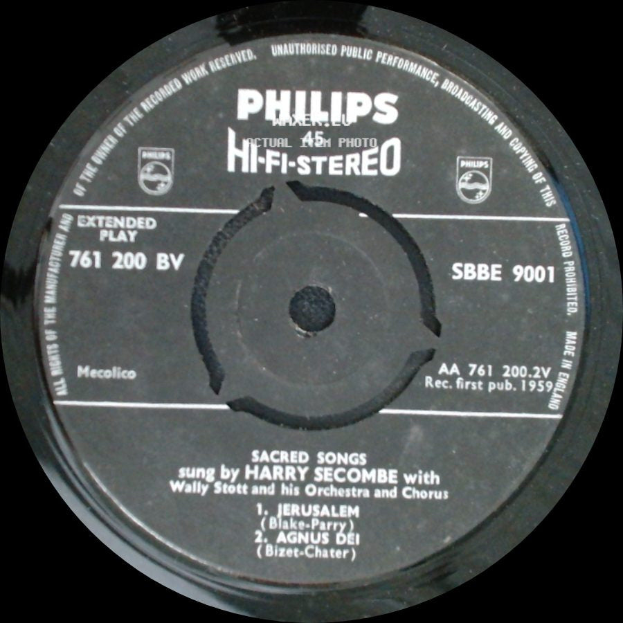 Harry Secombe - Sacred Songs / Sacred Songs side B