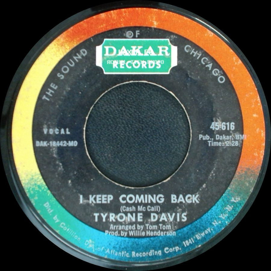 Tyrone Davis - Turn Back The Hands Of Time / Keep Coming Back side B