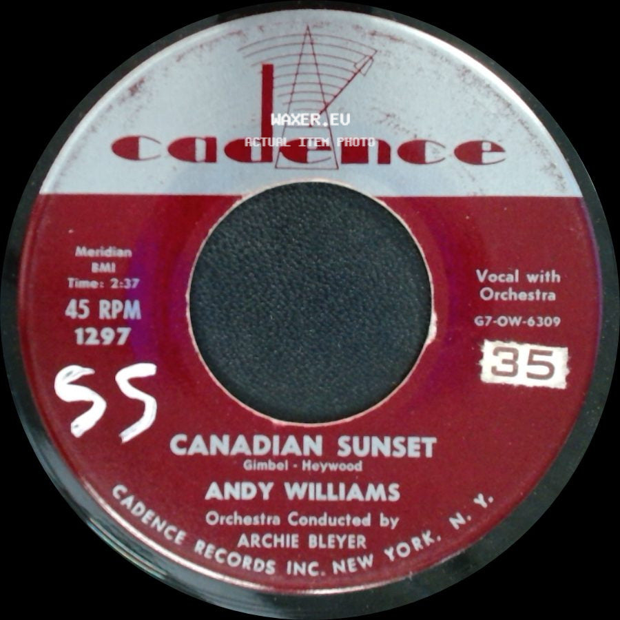 Andy Williams - High Upon A Mountain / Canadian Sunset side B