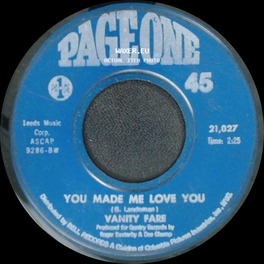 Vanity Fare - Early In The Morning / You Made Me Love You side B
