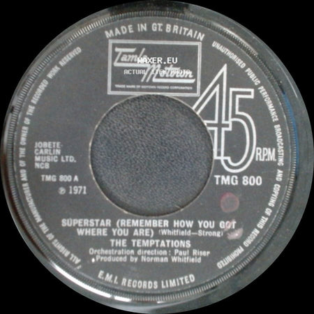 The Temptations - Superstar (Remember How You Got Where You Are) / Gonna Keep On Tryin' Till I Win Your Love side A