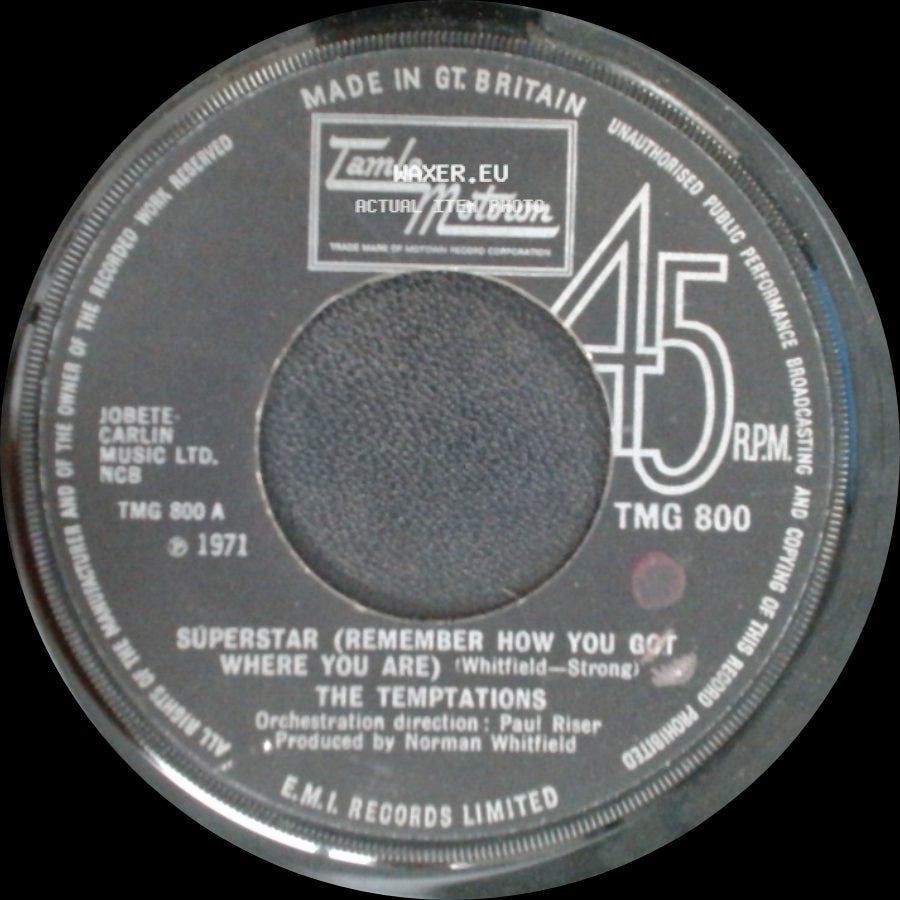 The Temptations - Superstar (Remember How You Got Where You Are) / Gonna Keep On Tryin' Till I Win Your Love side A