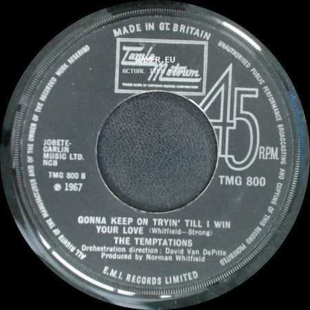 The Temptations - Superstar (Remember How You Got Where You Are) / Gonna Keep On Tryin' Till I Win Your Love side B