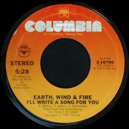 Earth, Wind & Fire - I'll Write A Song For You / Got To Get You Into My Life side A