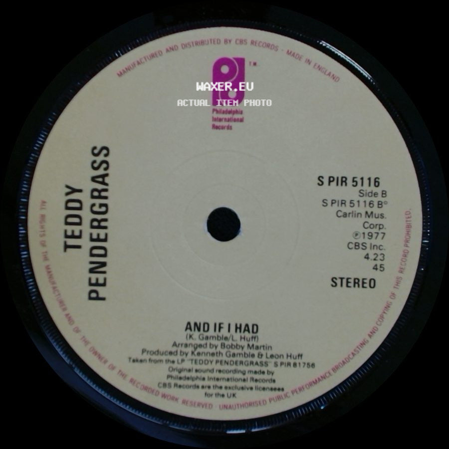 Teddy Pendergrass - The Whole Town's Laughing At Me / And If I Had side B