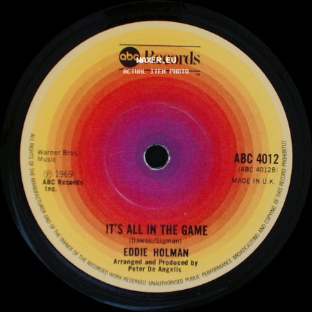 Eddie Holman - It's All In The Game / (Hey There) Lonely Girl side A
