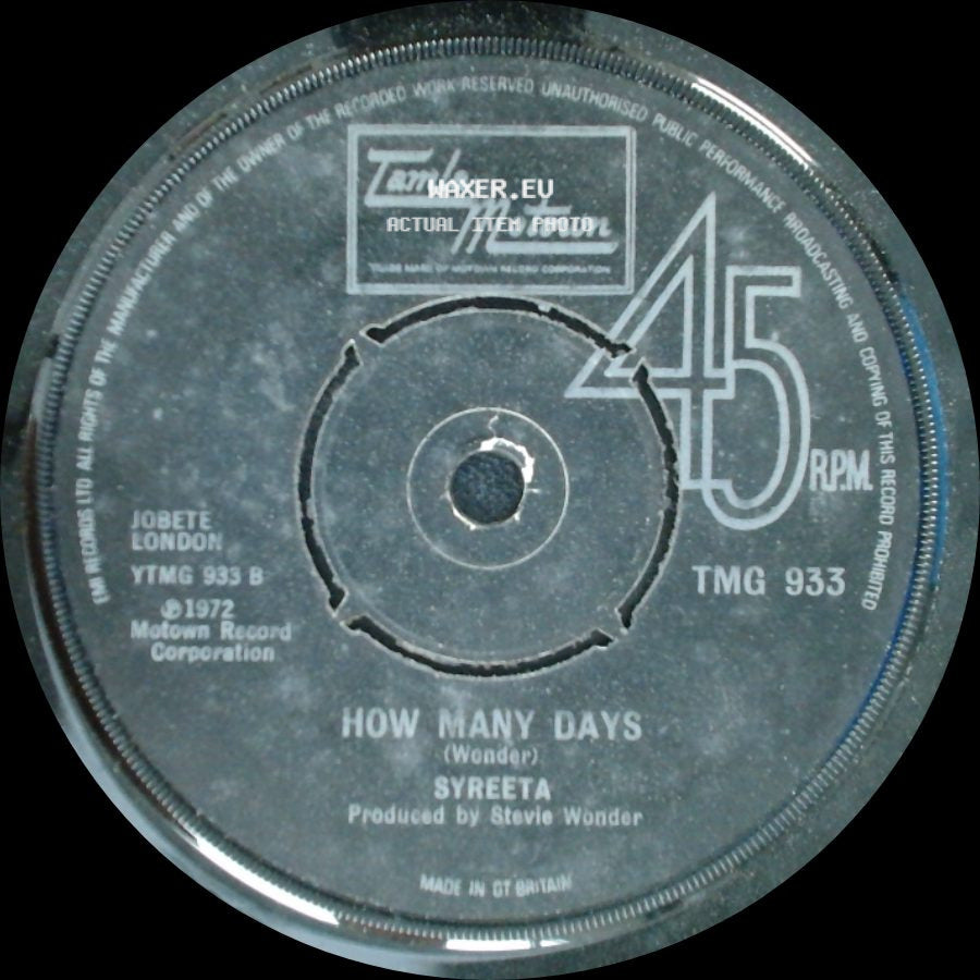 Syreeta - Your Kiss Is Sweet / How Many Days side B