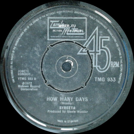 Syreeta - Your Kiss Is Sweet / How Many Days side B