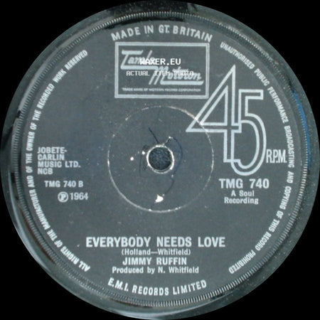 Jimmy Ruffin - Everybody Needs Love / I'll Say Forever My Love side A