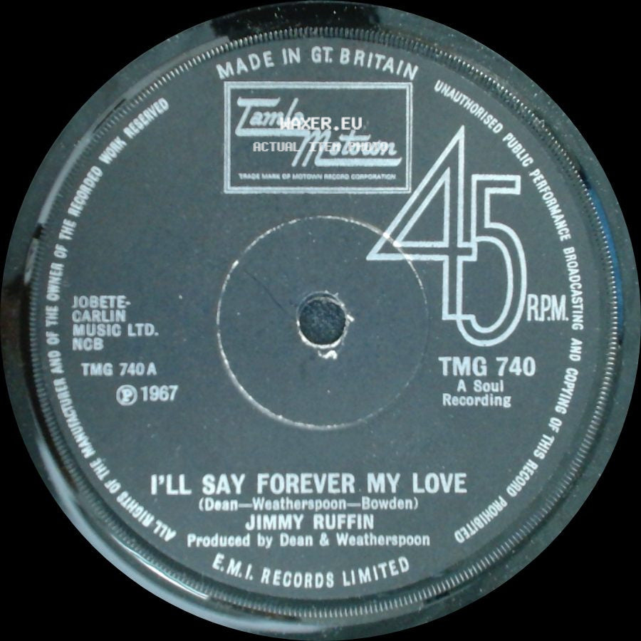 Jimmy Ruffin - Everybody Needs Love / I'll Say Forever My Love side B