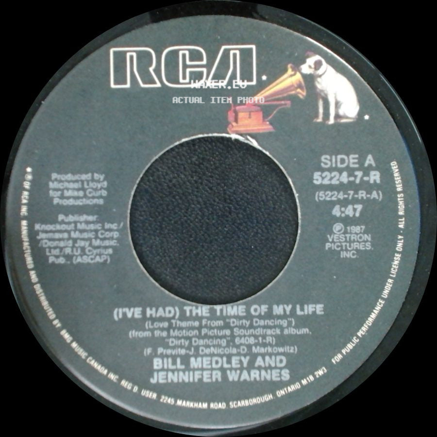 Bill Medley And Jennifer Warnes / Mickey And Sylvia - (I've Had) The Time Of My Life / Love Is Strange side A