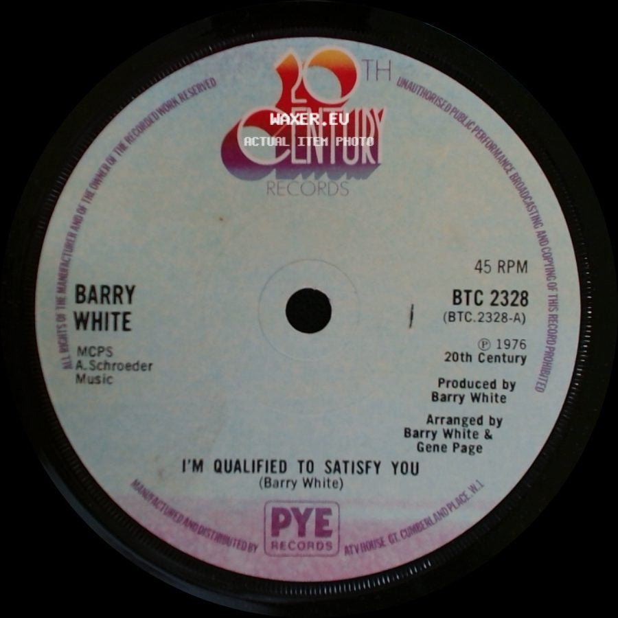 Barry White - I'm Qualified To Satisfy You / I'm Qualified To Satisfy You (Instrumental) side A