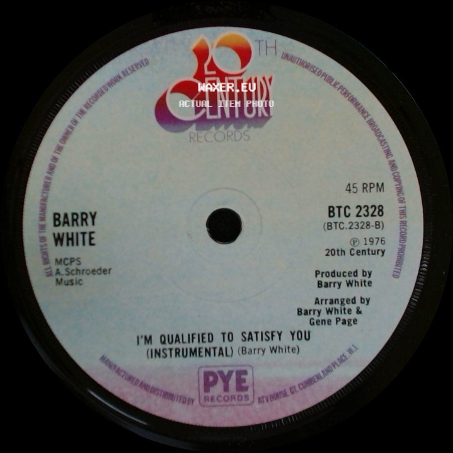 Barry White - I'm Qualified To Satisfy You / I'm Qualified To Satisfy You (Instrumental) side B