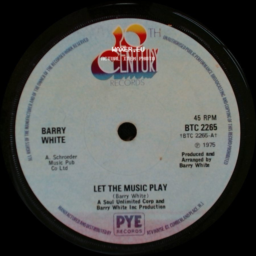 Barry White - Let The Music Play / Let The Music Play (Instrumental) side A