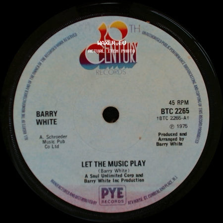 Barry White - Let The Music Play / Let The Music Play (Instrumental) side A
