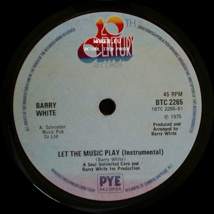 Barry White - Let The Music Play / Let The Music Play (Instrumental) side B