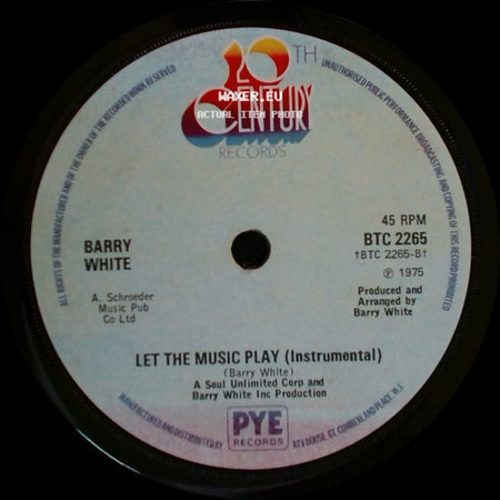 Barry White - Let The Music Play / Let The Music Play (Instrumental) side B