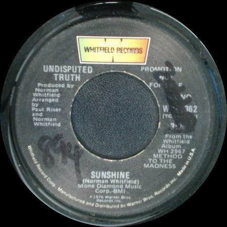 Undisputed Truth - Sunshine / Sunshine side A