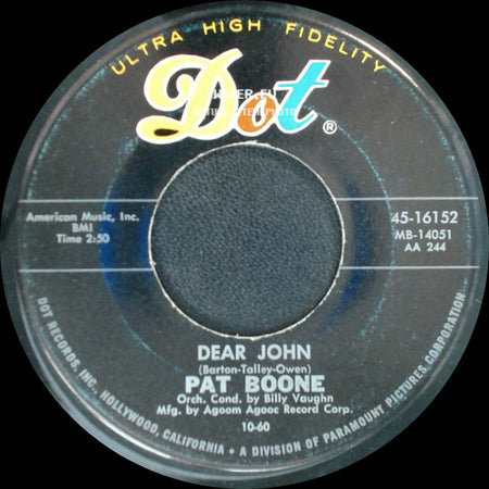Pat Boone - Dear John / Alabam side A
