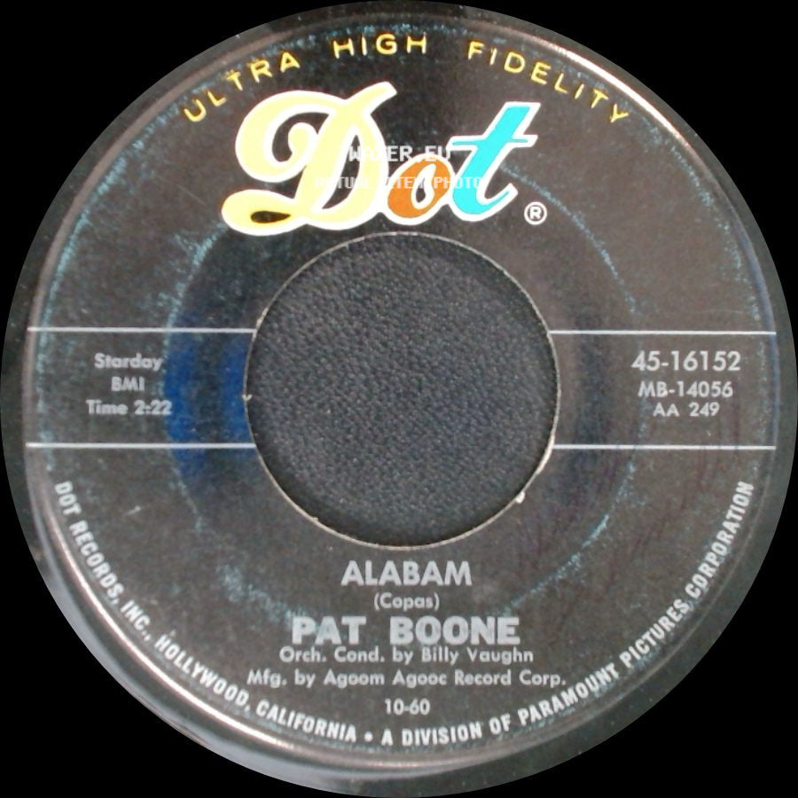 Pat Boone - Dear John / Alabam side B