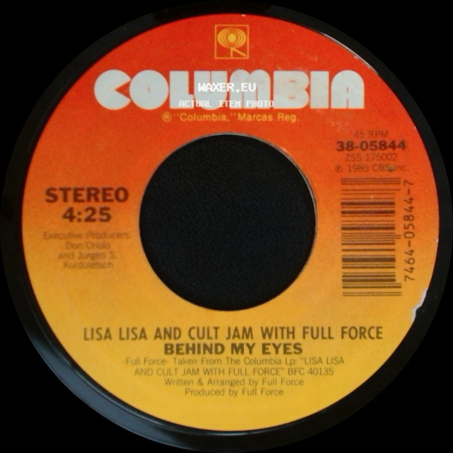 Lisa Lisa And Cult Jam With Full Force Featuring Paul Anthony & Bow Legged Lou / Lisa Lisa And Cult Jam With Full Force - All Cried Out / Behind My Eyes side B