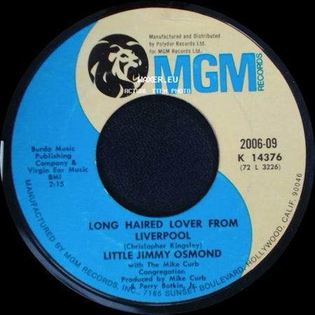 Little Jimmy Osmond - Long Haired Lover From Liverpool / Mother Of Mine side A