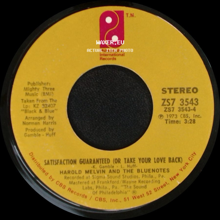Harold Melvin And The Bluenotes - I'm Weak For You / Satisfaction Guaranteed (Or Take Your Love Back) side B