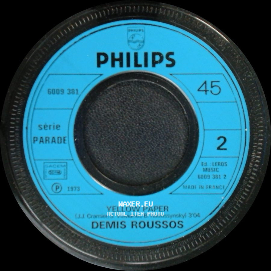 Demis Roussos - Good Bye My Love Good Bye / Yellow Paper side B