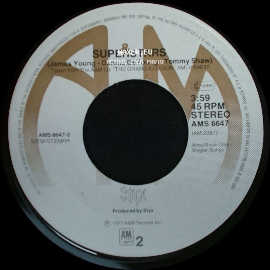 Styx - Superstars / Blue Collar Man (Long Nights) side A