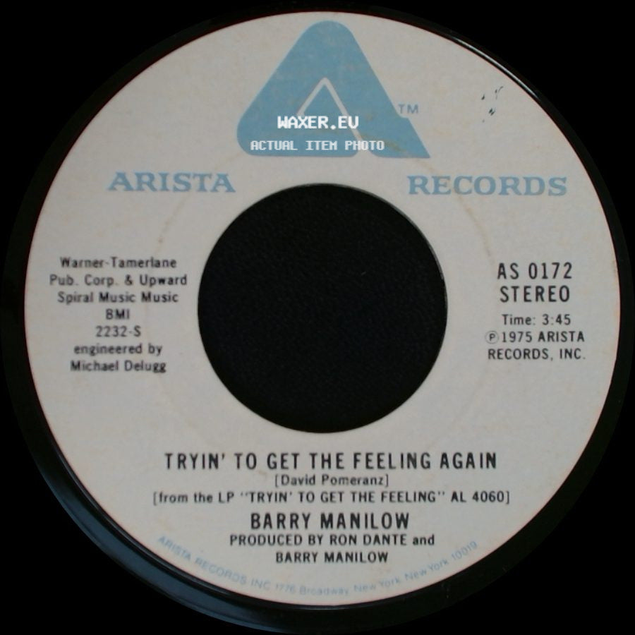 Barry Manilow - Beautiful Music / Tryin' To Get The Feeling Again side B