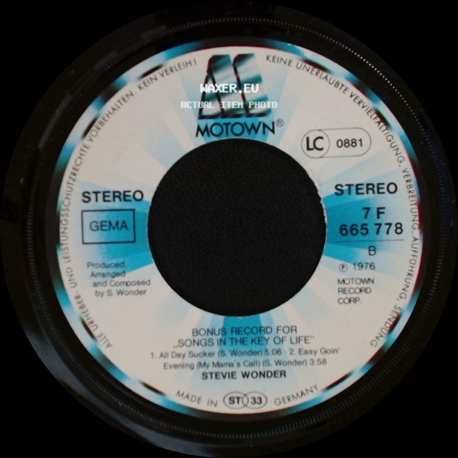 Stevie Wonder - Saturn / Ebony Eyes / Bonus Record For "Songs In The Key Of Life" side B