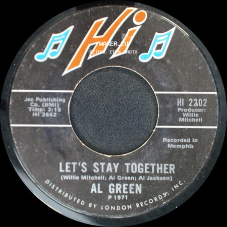 Al Green - Let's Stay Together / Tomorrow's Dream side A