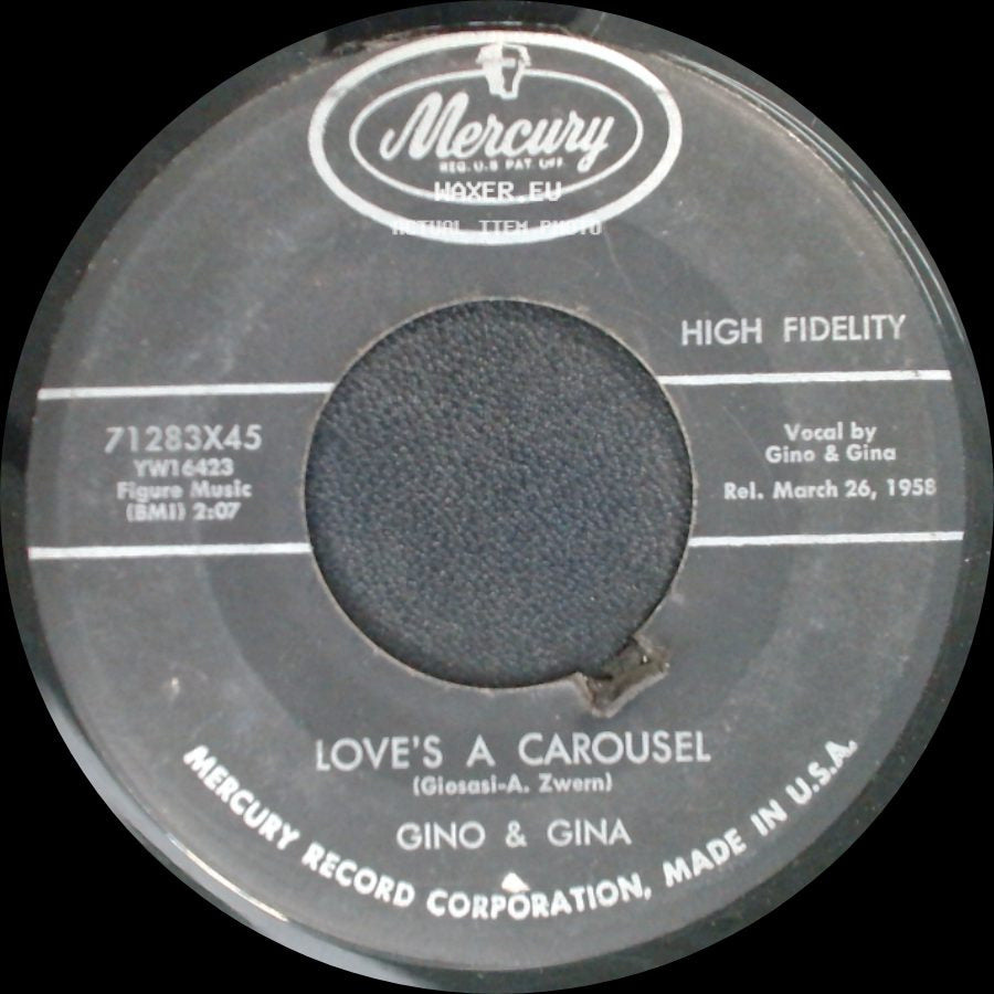 Gino & Gina - Pretty Baby (It's Been A Long Time) / Love's A Carousel side B