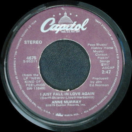 Anne Murray - Just To Feel This Love From You / I Just Fall In Love Again side B