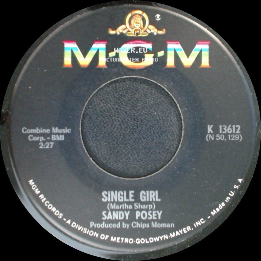 Sandy Posey - Single Girl / Blue Is My Best Color side A