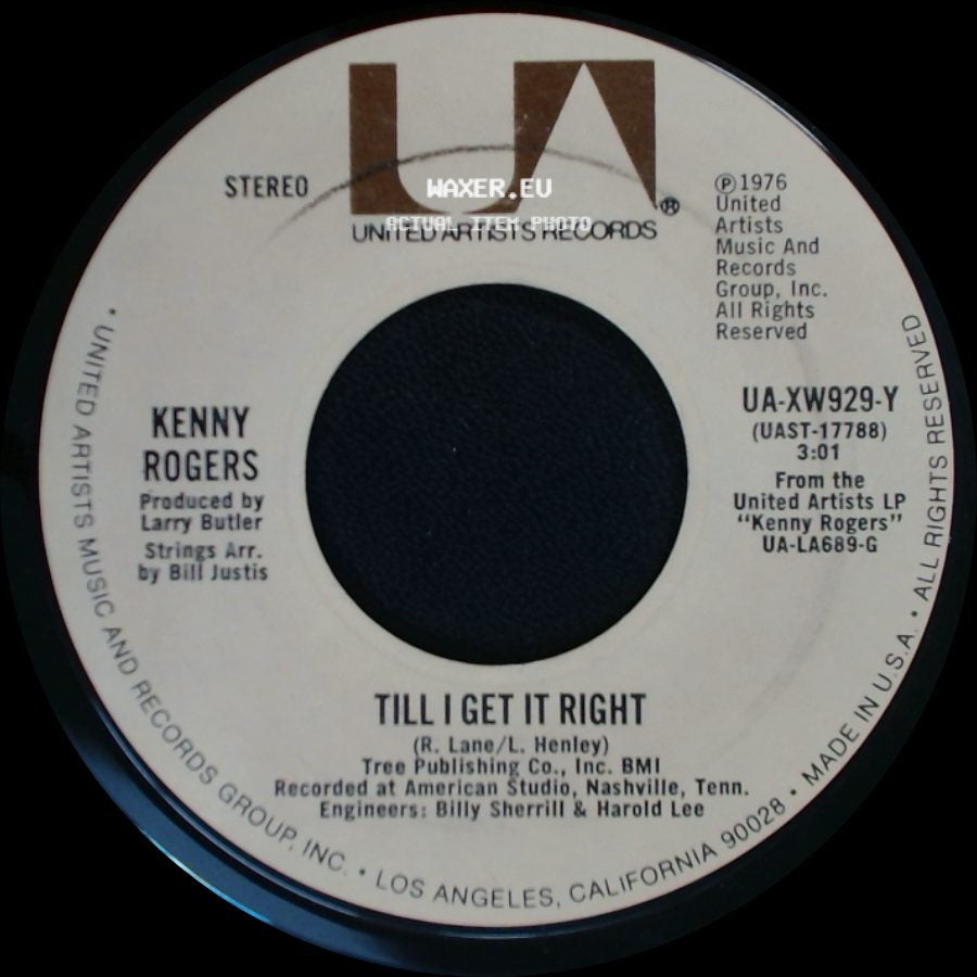 Kenny Rogers - Lucille / Till I Get It Right side B