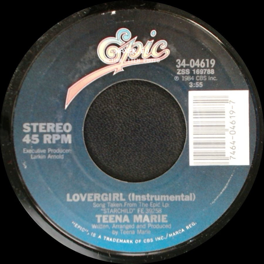Teena Marie - Lovergirl (Instrumental) / Lovergirl side A