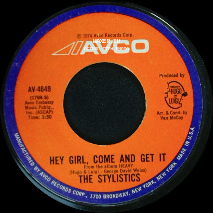 The Stylistics - Star On A Tv Show / Hey Girl, Come And Get It side B