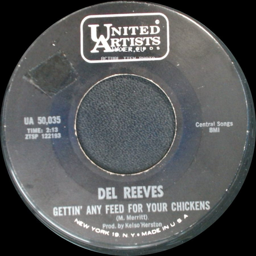 Del Reeves - Plain As The Tears On My Face / Gettin' Any Feed For Your Chickens side B