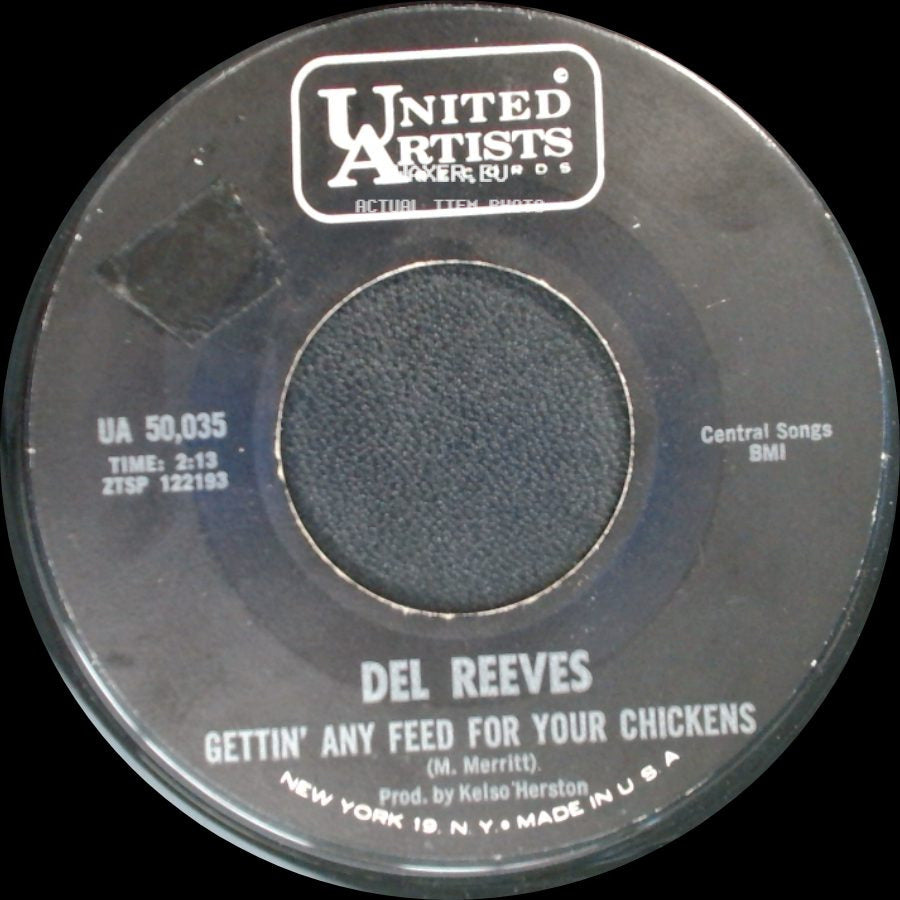 Del Reeves - Plain As The Tears On My Face / Gettin' Any Feed For Your Chickens side B