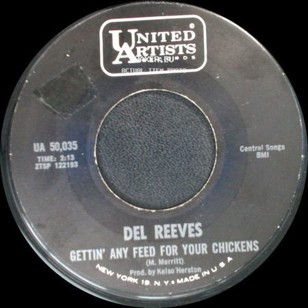 Del Reeves - Plain As The Tears On My Face / Gettin' Any Feed For Your Chickens side B