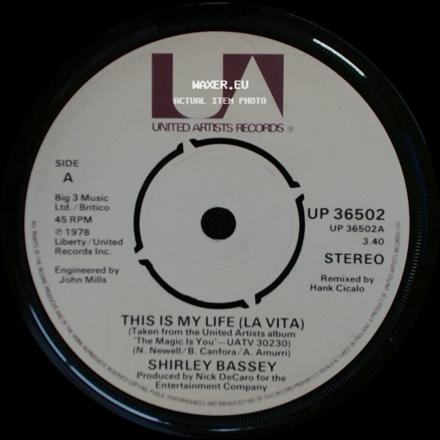Shirley Bassey - This Is My Life (La Vita) / The Magic Is You side A