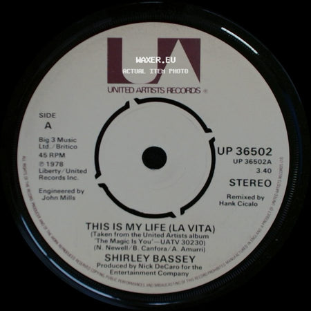 Shirley Bassey - This Is My Life (La Vita) / The Magic Is You side A