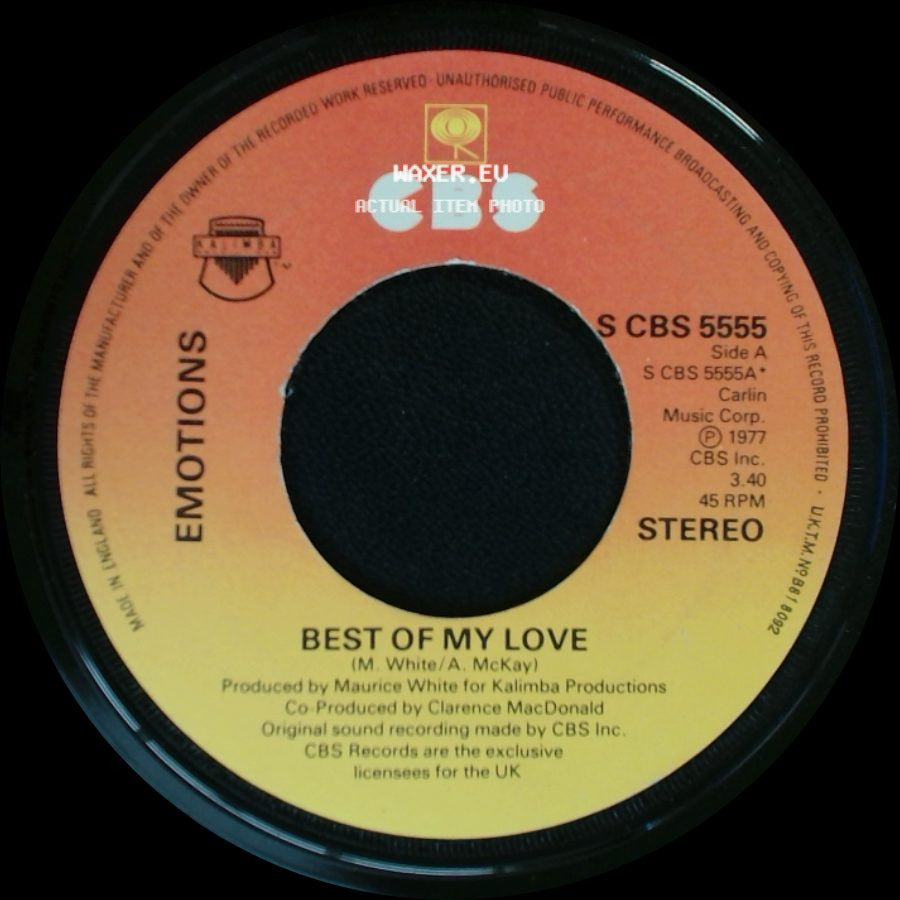 Emotions - Best Of My Love / A Feeling Is side A