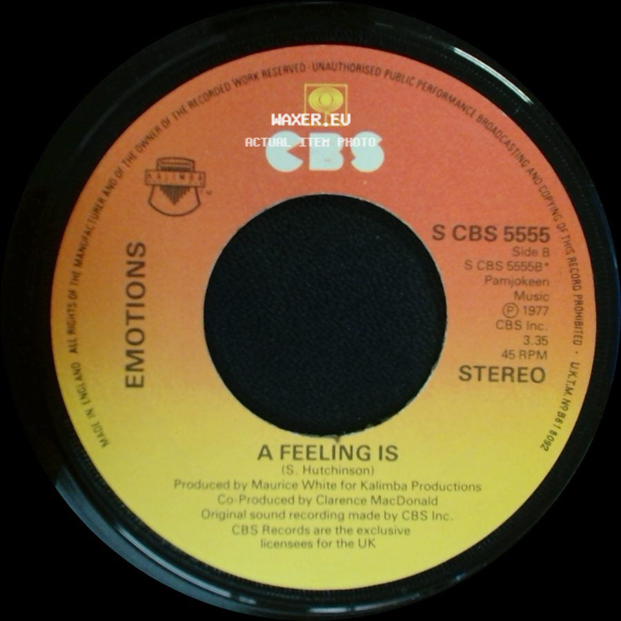 Emotions - Best Of My Love / A Feeling Is side B